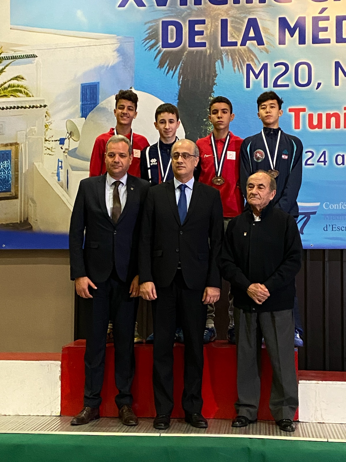 PODIUM Hugo VALIERE Vainqueur Championnats M15 à Tunis